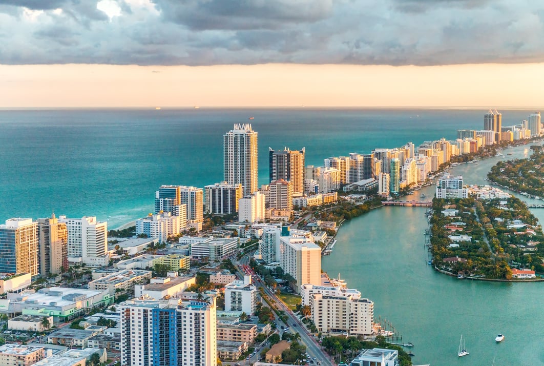 Helicopter View of South Beach, Miami